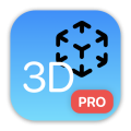 Analyze3DPro Logo 3D cube teal on dark